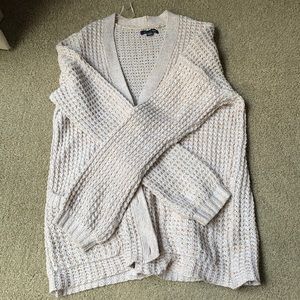 AE SLOUCHY WAFFLE CARDIGAN SWEATER